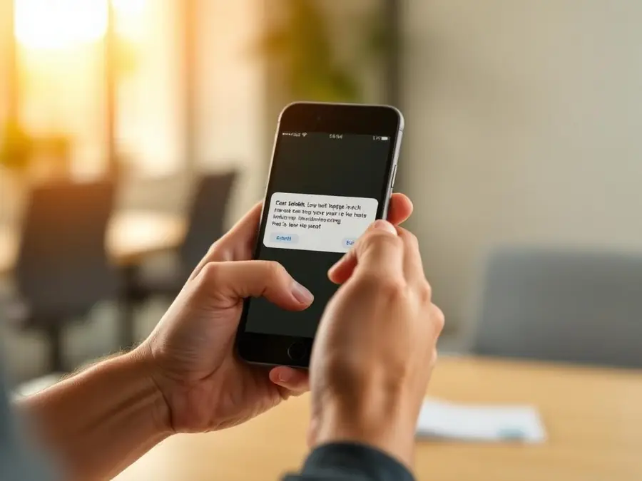 Job seeker receiving a new vacancy alert on a smartphone