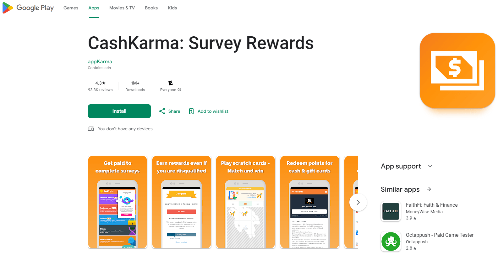 Install and use the CashKarma App!